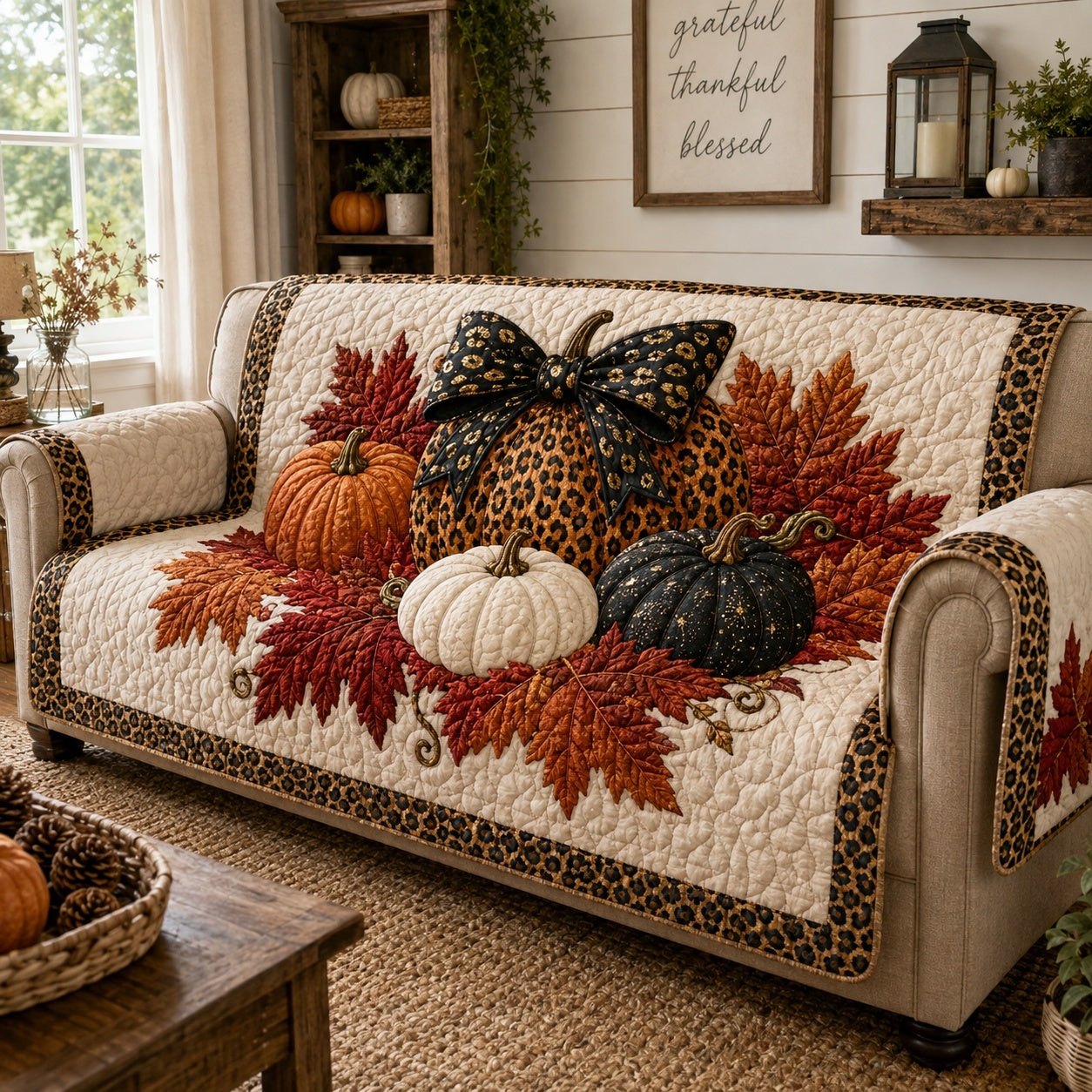 Leopard Pumpkin Sofa Cover