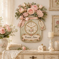 Floral mason jar Custom Name Wall Clock — personalized with a custom name