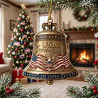 Liberty Bell Cloisonne Christmas Ornament