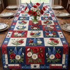 Patriotic Flower Blocks with Bluebonnets Table Runner