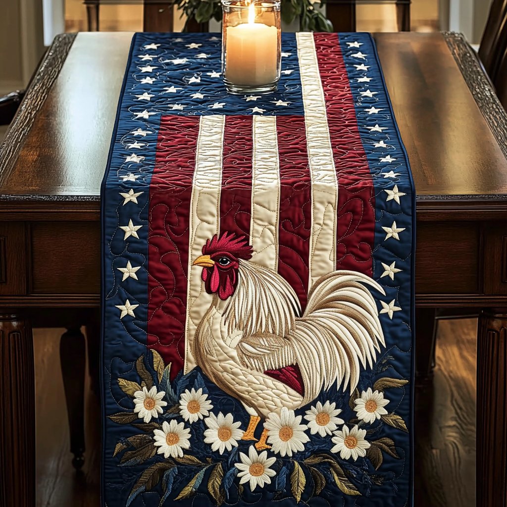 Liberty Rooster Table Runner