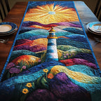 Lighthouse Among Purple Hills Table Runner