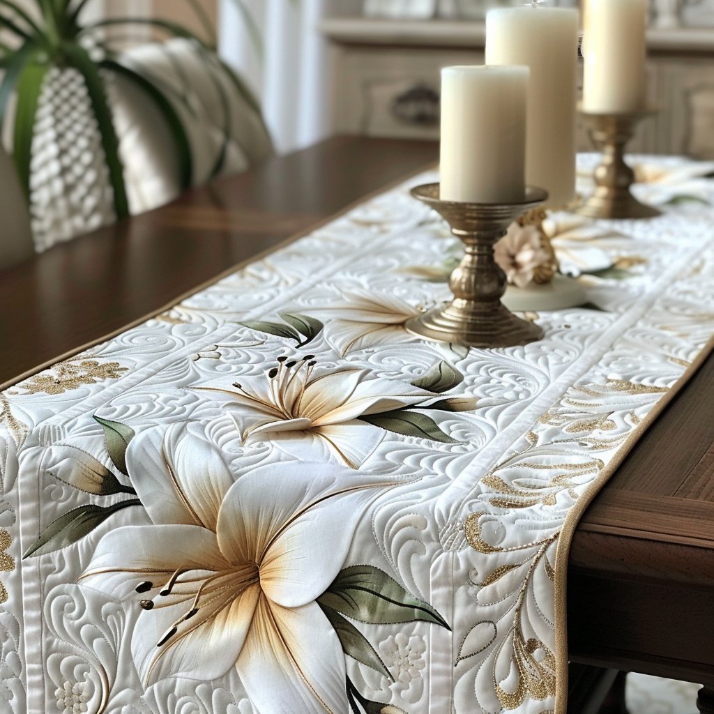 Lilies Charm Table Runner