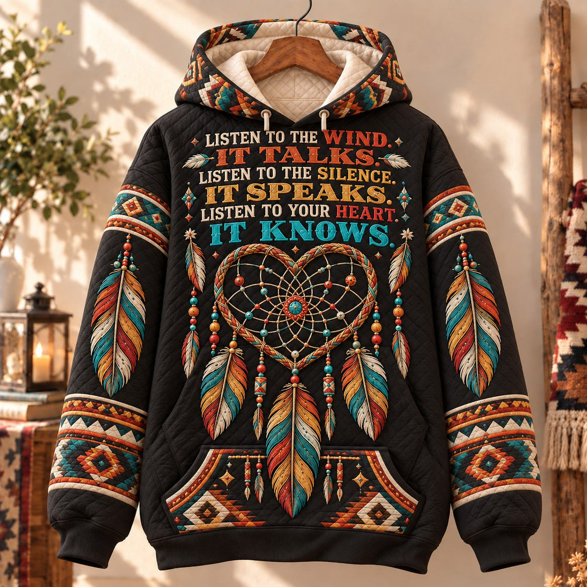 Listen To the Wind hoodie, all-over print