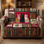 Literary Cat Sofa Cover
