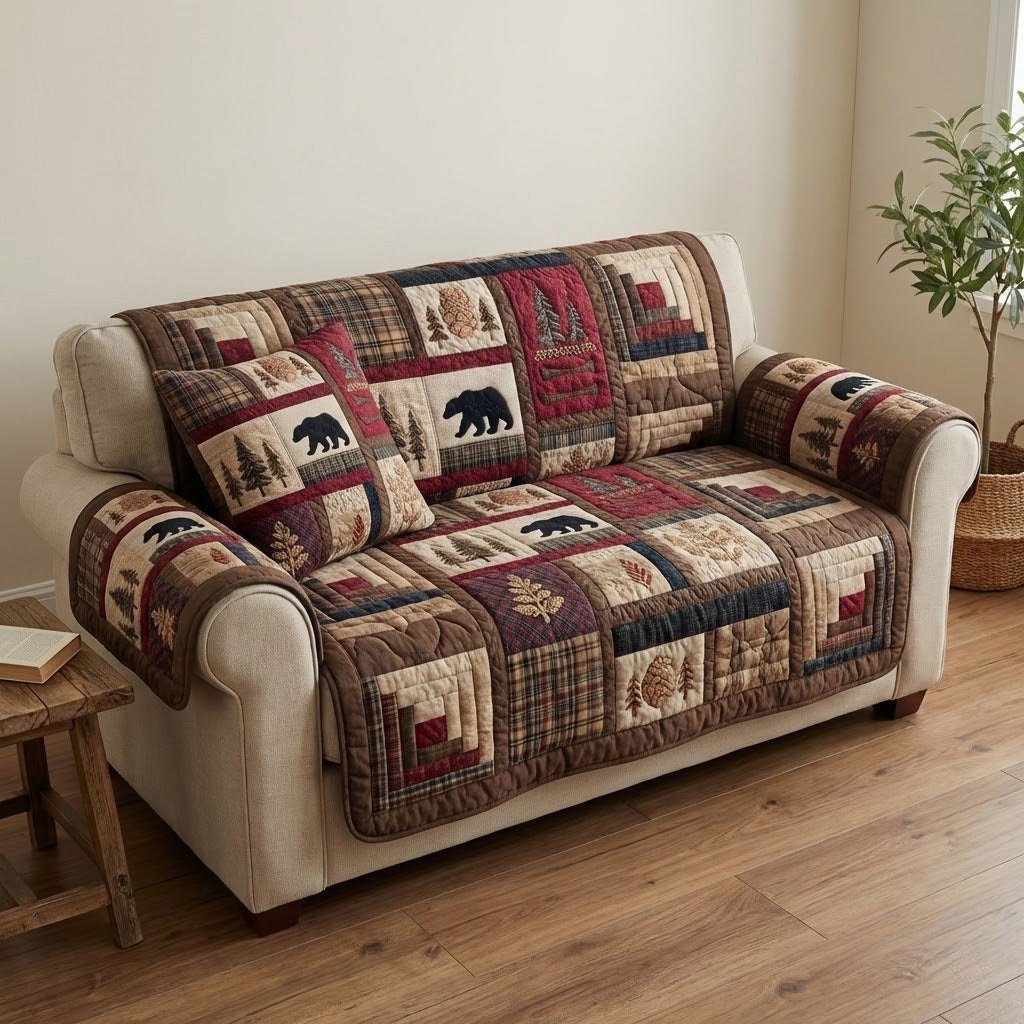Lodge Bears Sofa Cover