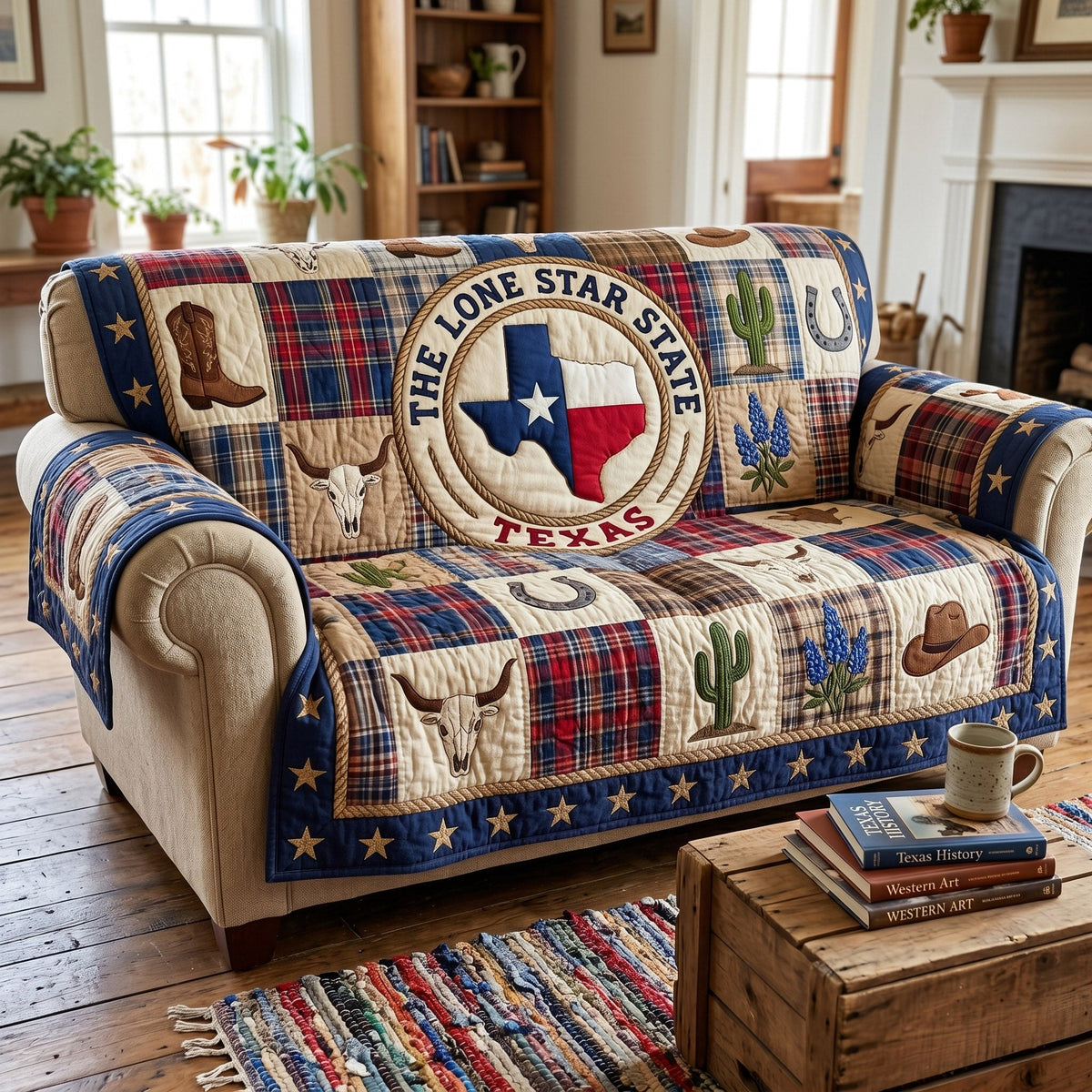 The Lone Star State with Longhorn Sofa Cover