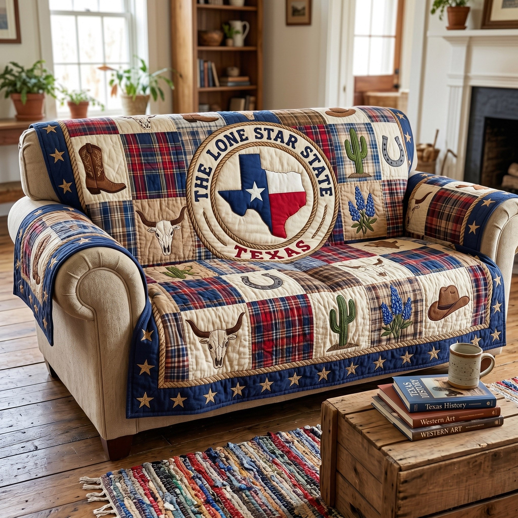 The Lone Star State with Longhorn Sofa Cover