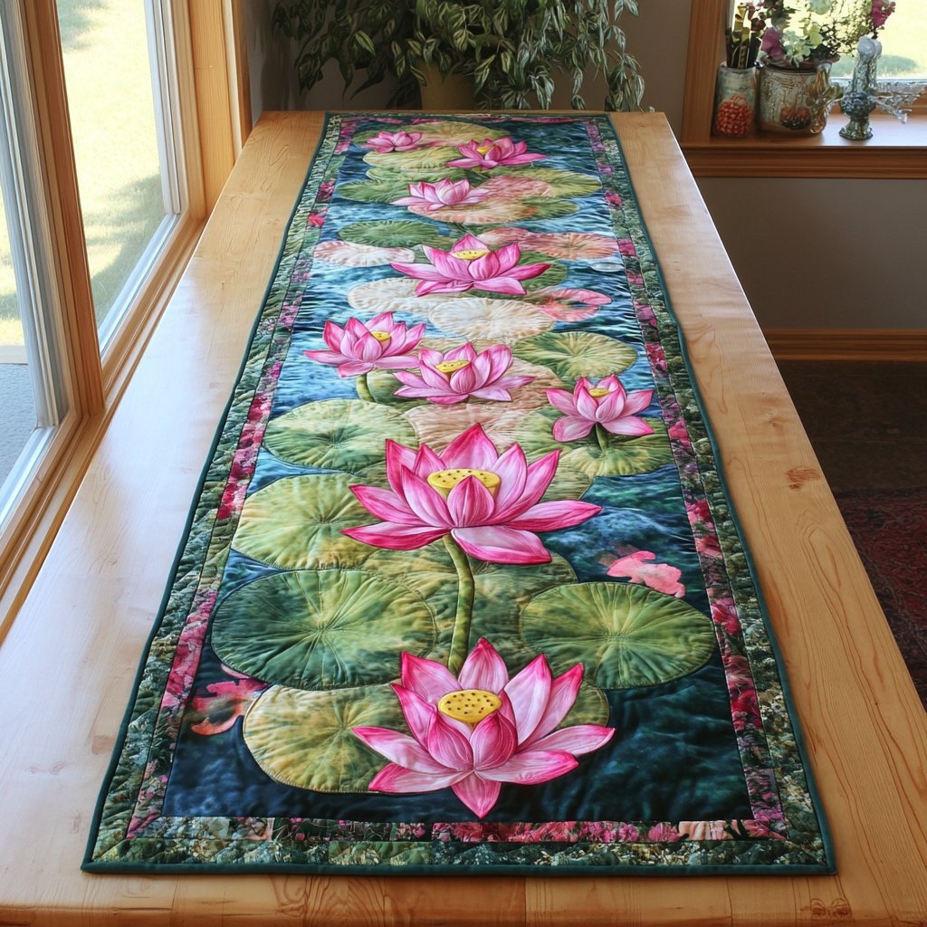 Lotus Garden Table Runner