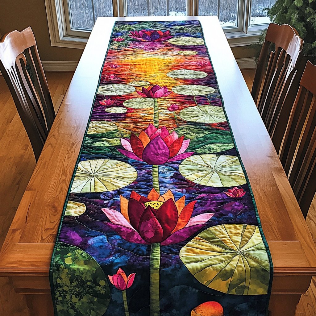 Lotus Harmony Table Runner