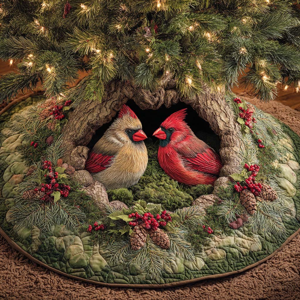 Lovers in the Snow Christmas Tree Skirt