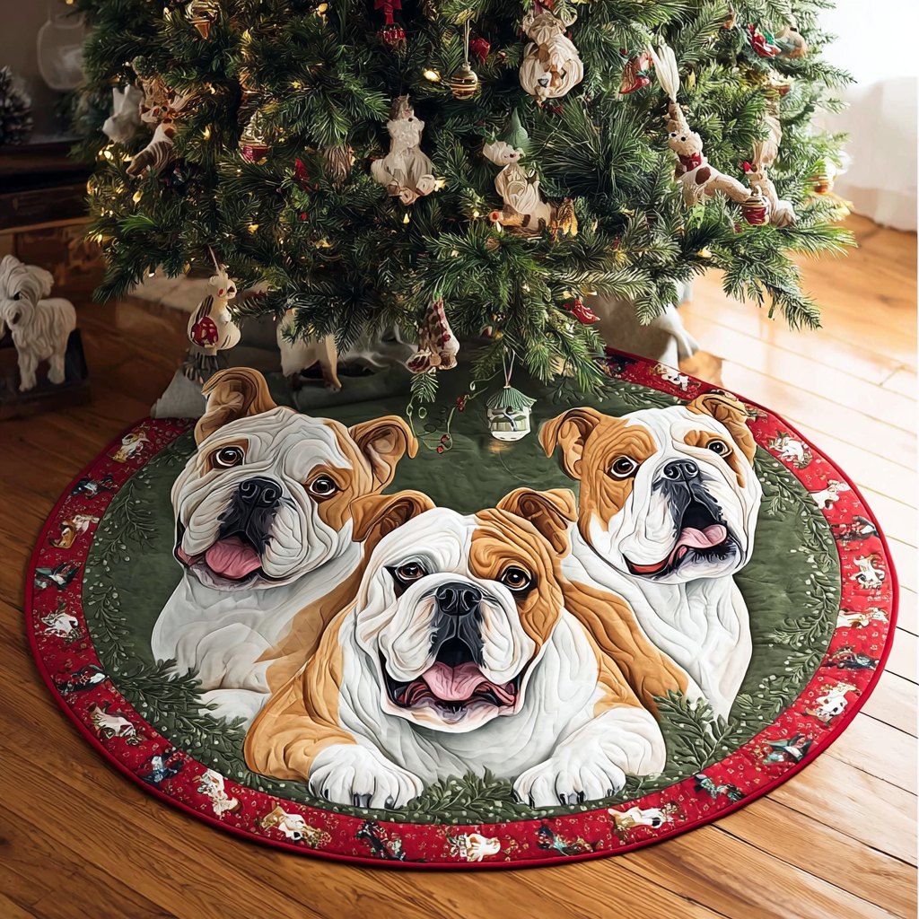 Loyal Bulldog Christmas Tree Skirt