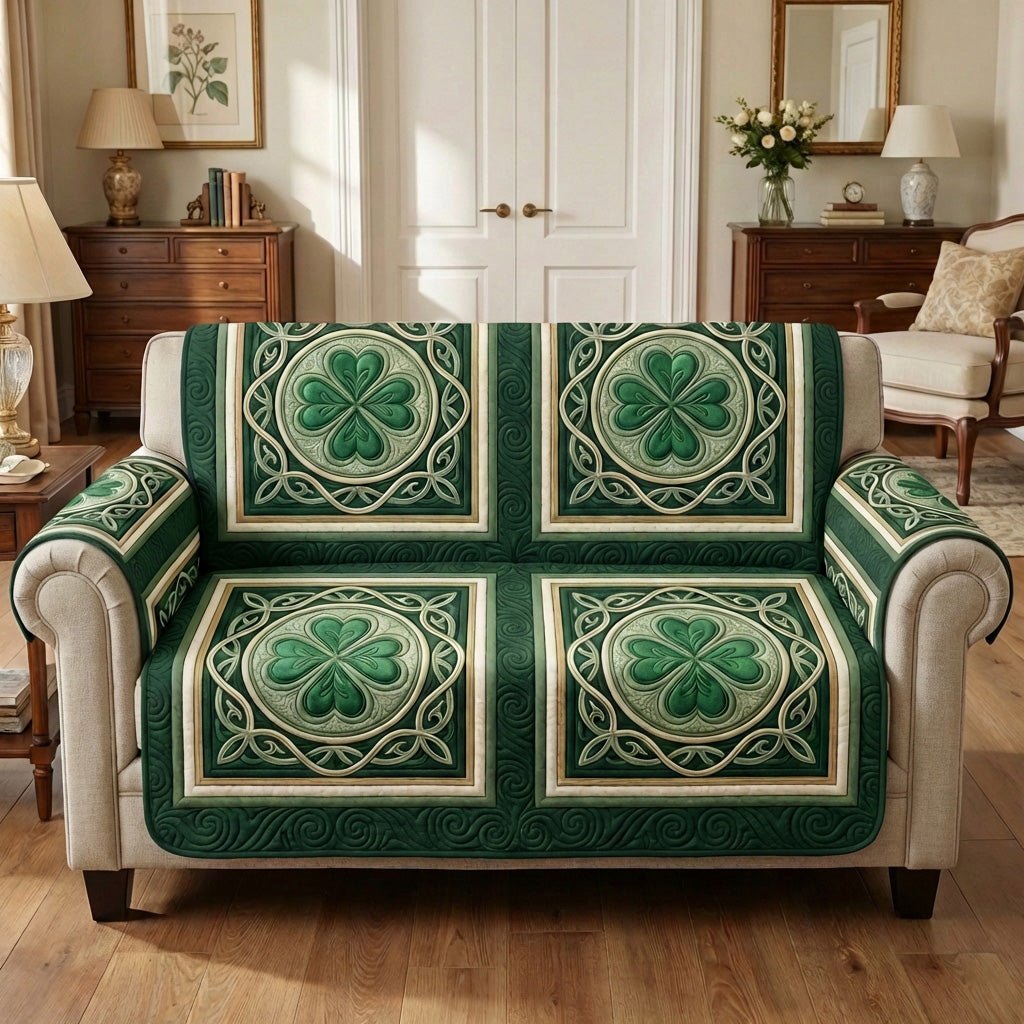 Lucky Clover Green Sofa Cover
