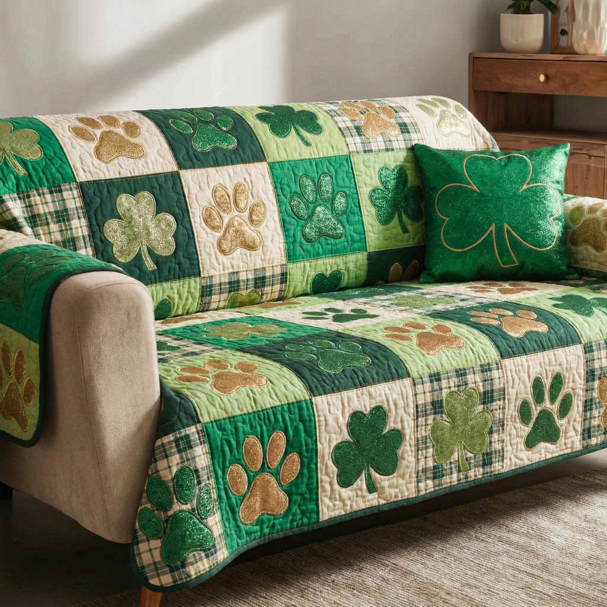 Lucky Paw Patch Sofa Cover