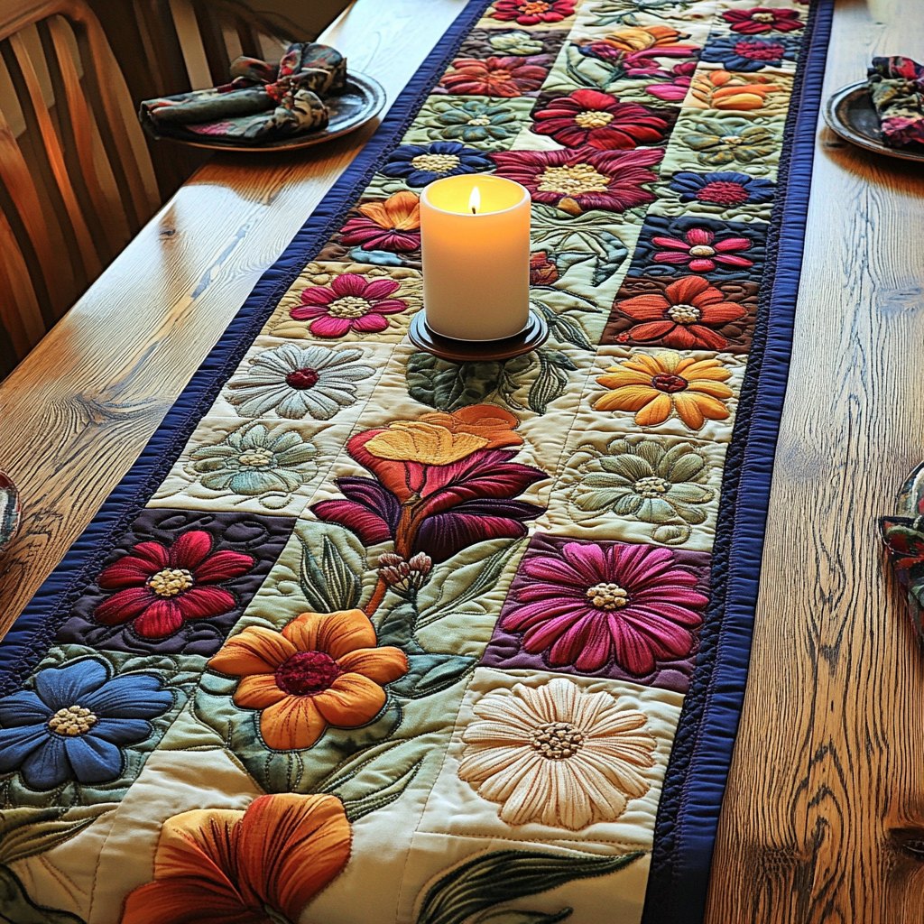 Lush Flowers Table Runner