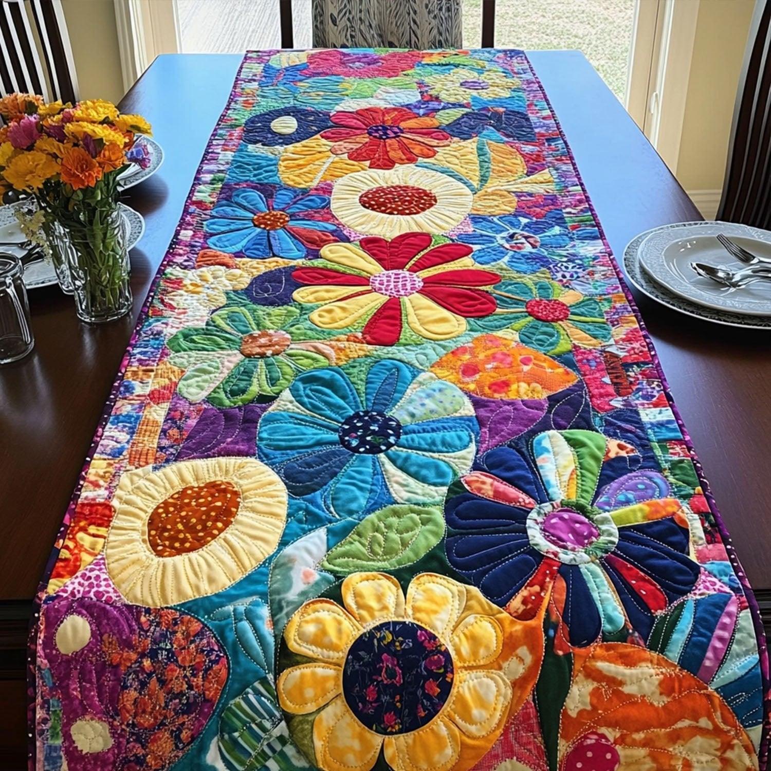 Lush Garden Table Runner