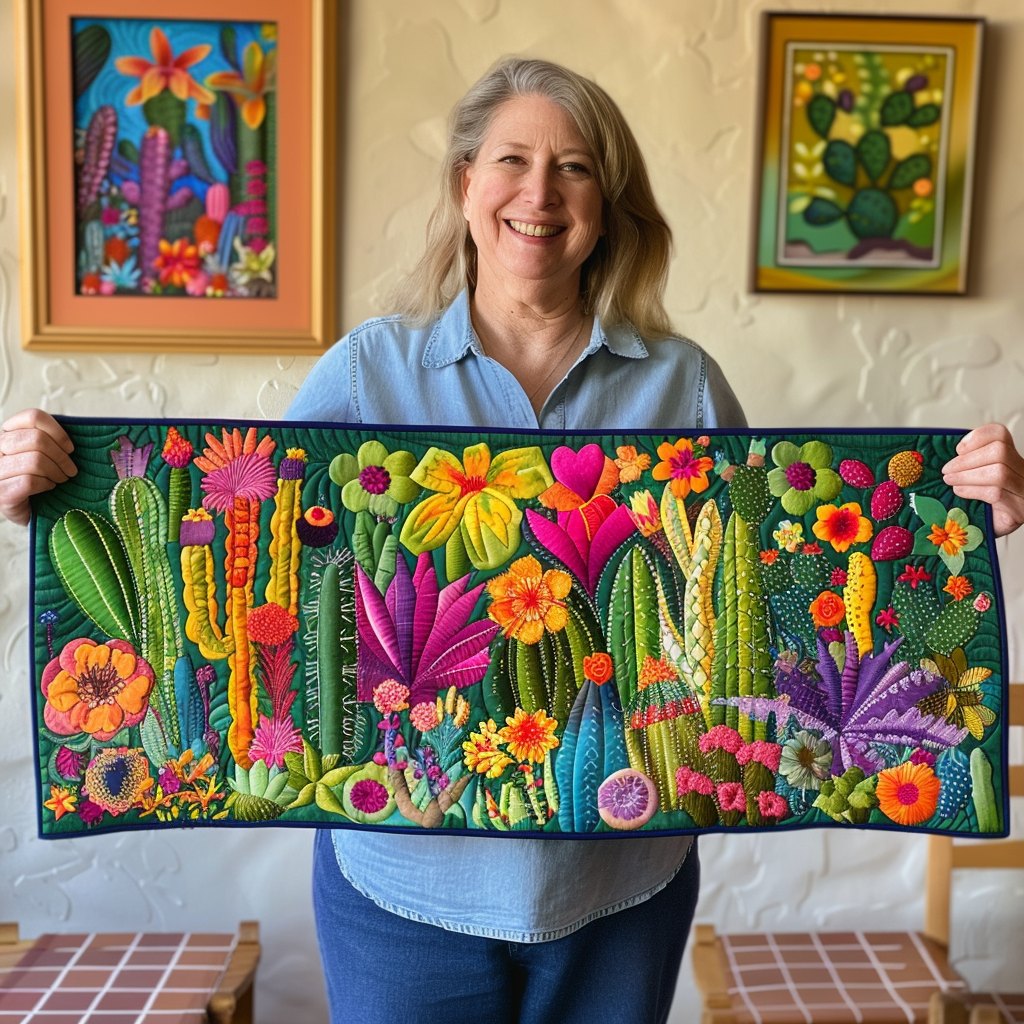Lush Cacti Fantasy Table Runner