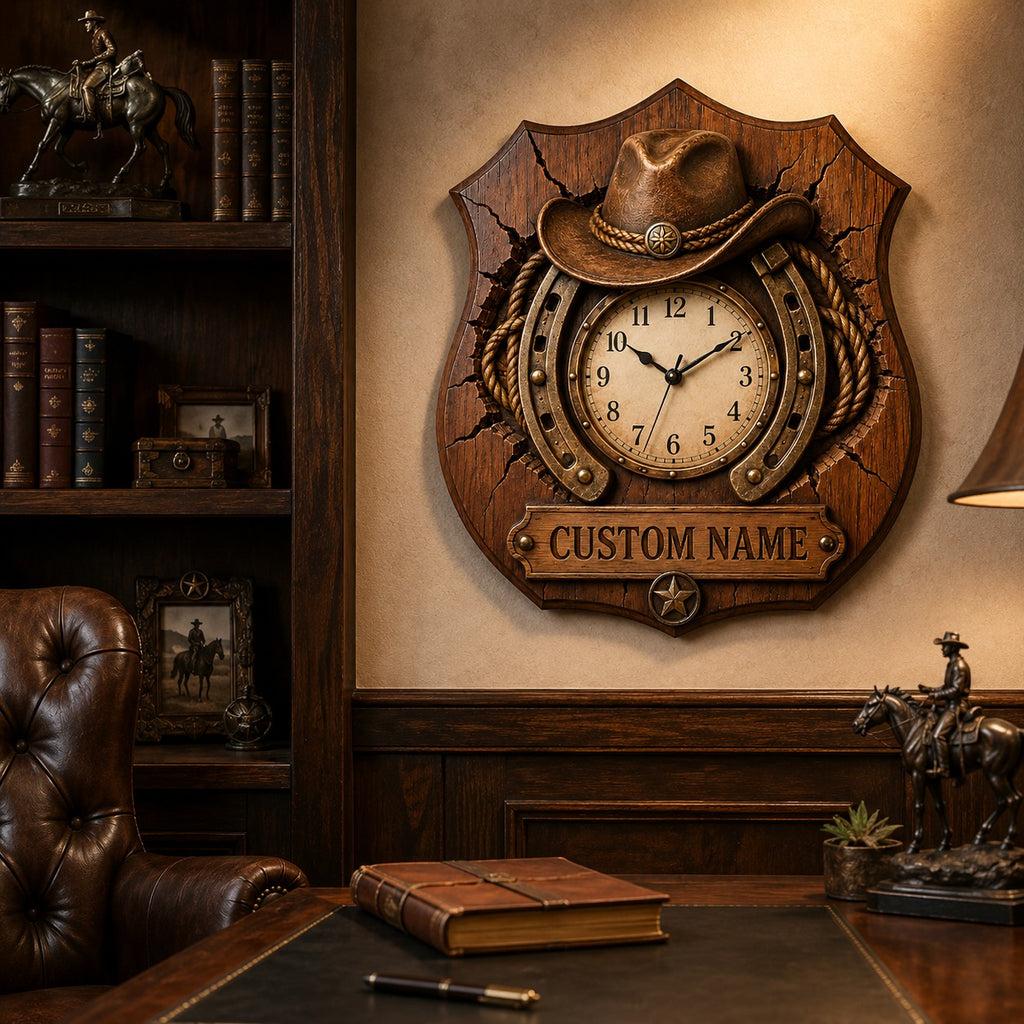 Ranch name Custom Name Wall Clock — personalized with a custom name