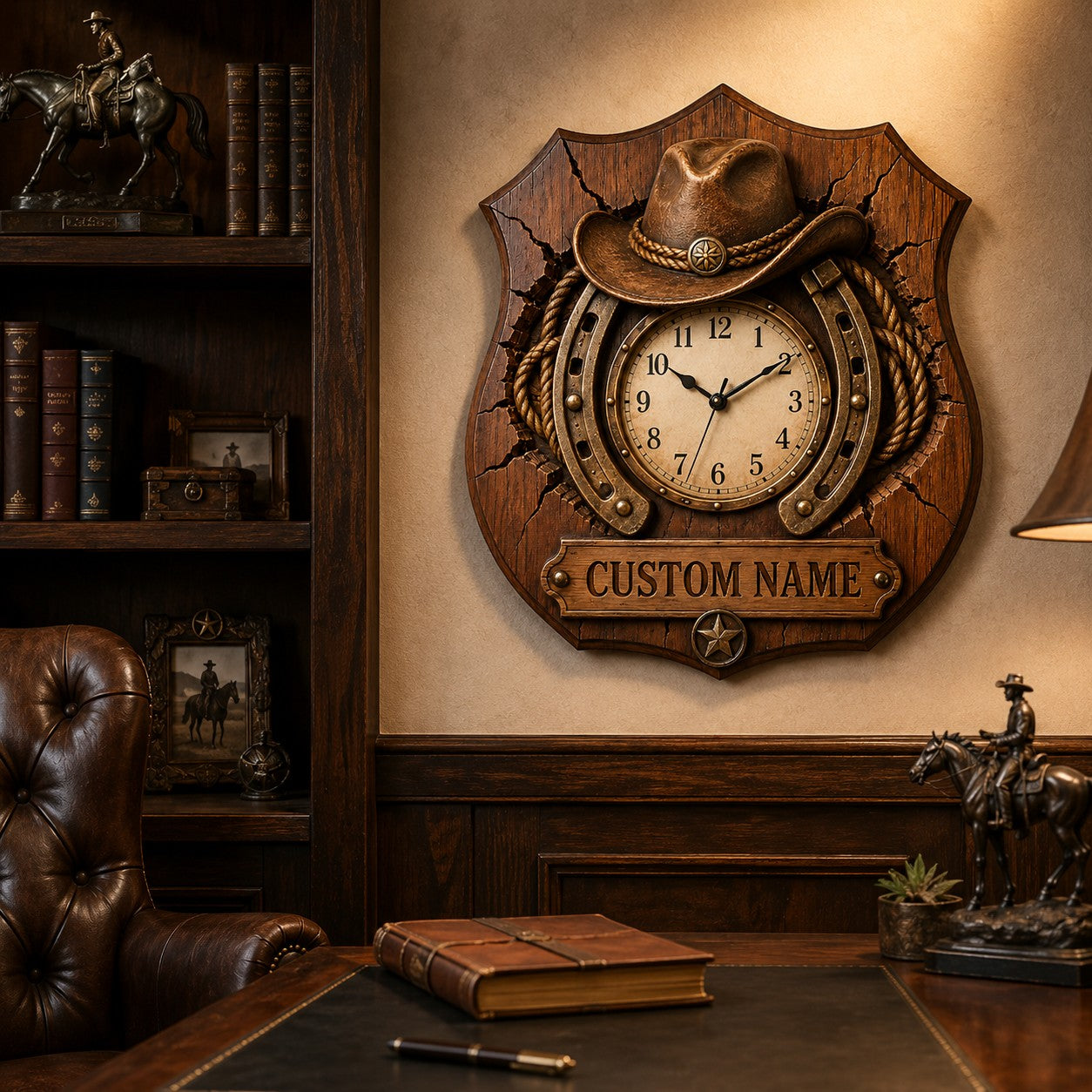 Ranch name Custom Name Wall Clock — personalized with a custom name
