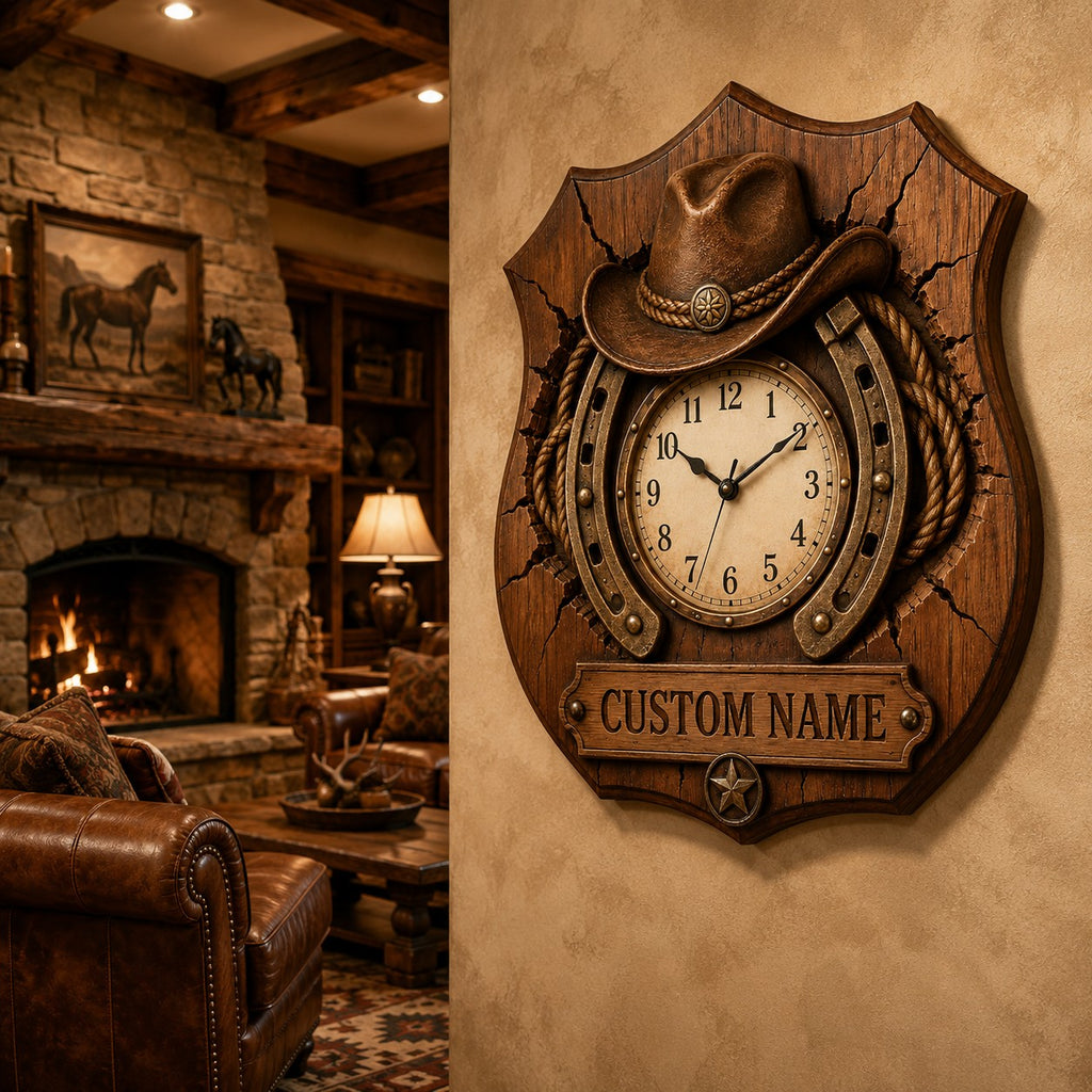 Ranch name Custom Name Wall Clock — personalized with a custom name