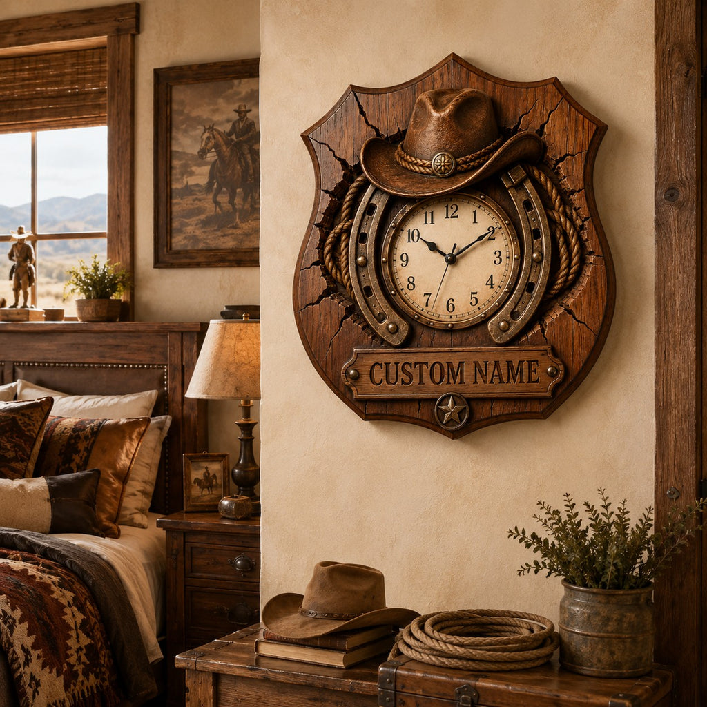 Ranch name Custom Name Wall Clock — personalized with a custom name