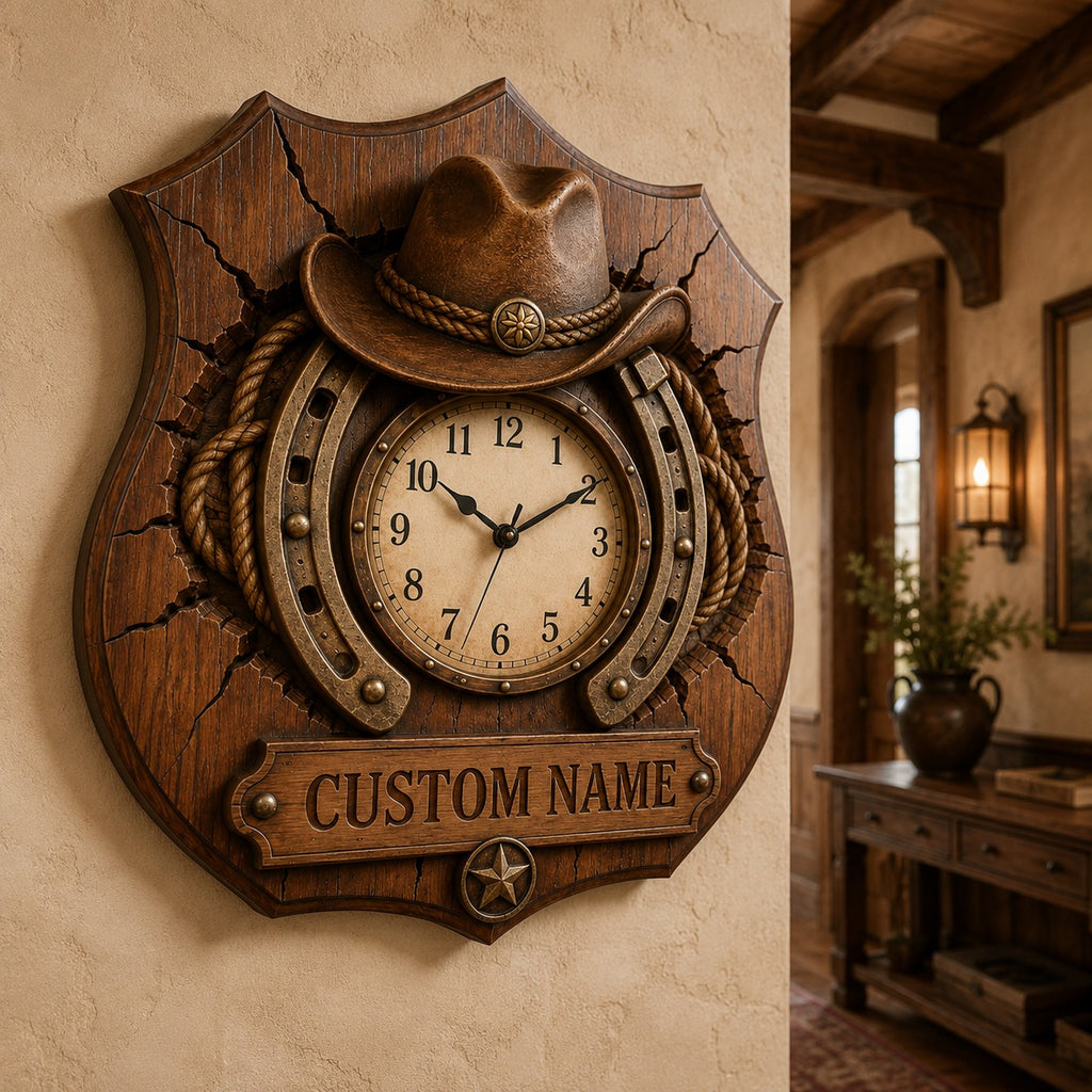 Ranch name Custom Name Wall Clock — personalized with a custom name