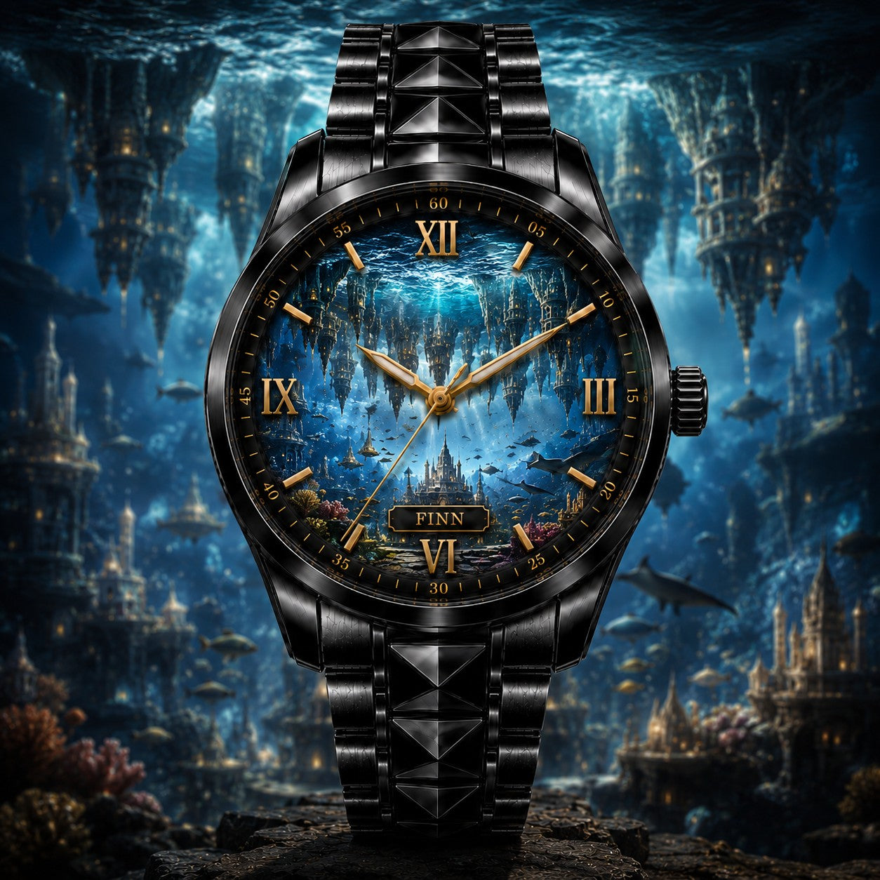 Custom Personalized Upside-Down Atlantis Watch — personalized with a custom name