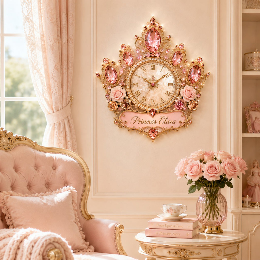 Princess Custom Name Wall Clock — personalized with a custom name