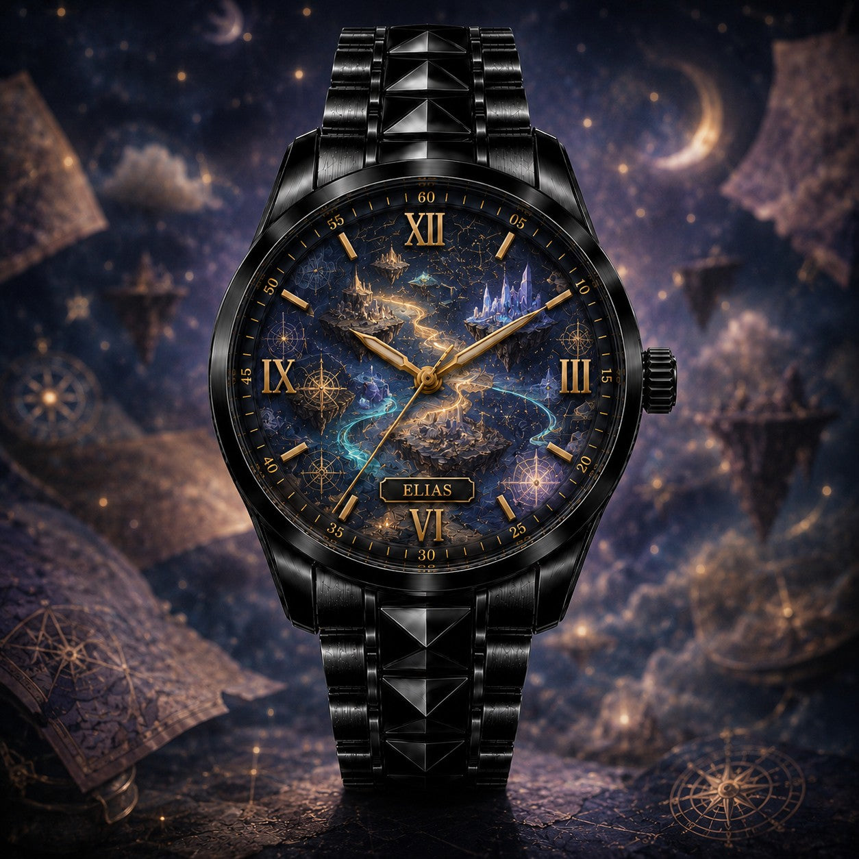 Custom Personalized Celestial Atlas Watch — personalized with a custom name