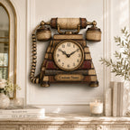 Vintage telephone book lover personalized wall clock — personalized with a custom name