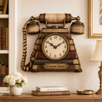 Vintage telephone book lover personalized wall clock — personalized with a custom name