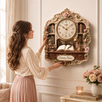 Personalized Floral Library Wall Clock — personalized with a custom name