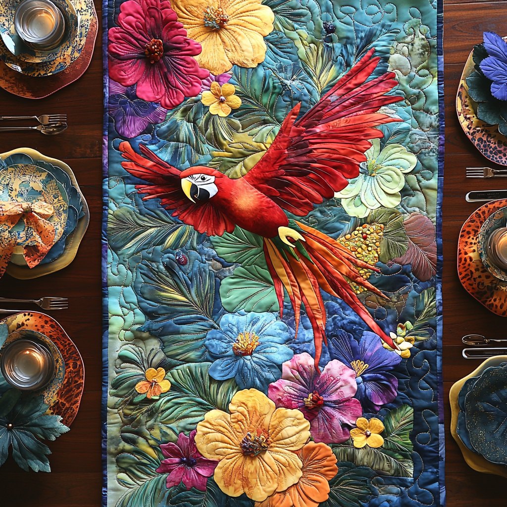 Macaw Magic Table Runner