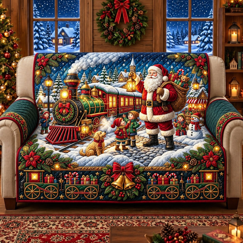 Magical Christmas Train Sofa Cover