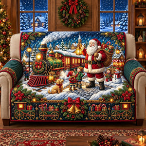Magical Christmas Train Sofa Cover - Made to Order