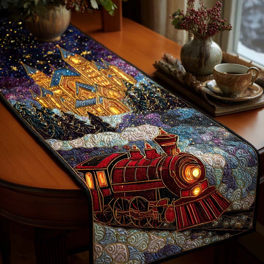 Magical Christmas Train Table Runner
