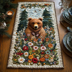 Bear Behind a Wildflower Meadow Table Runner