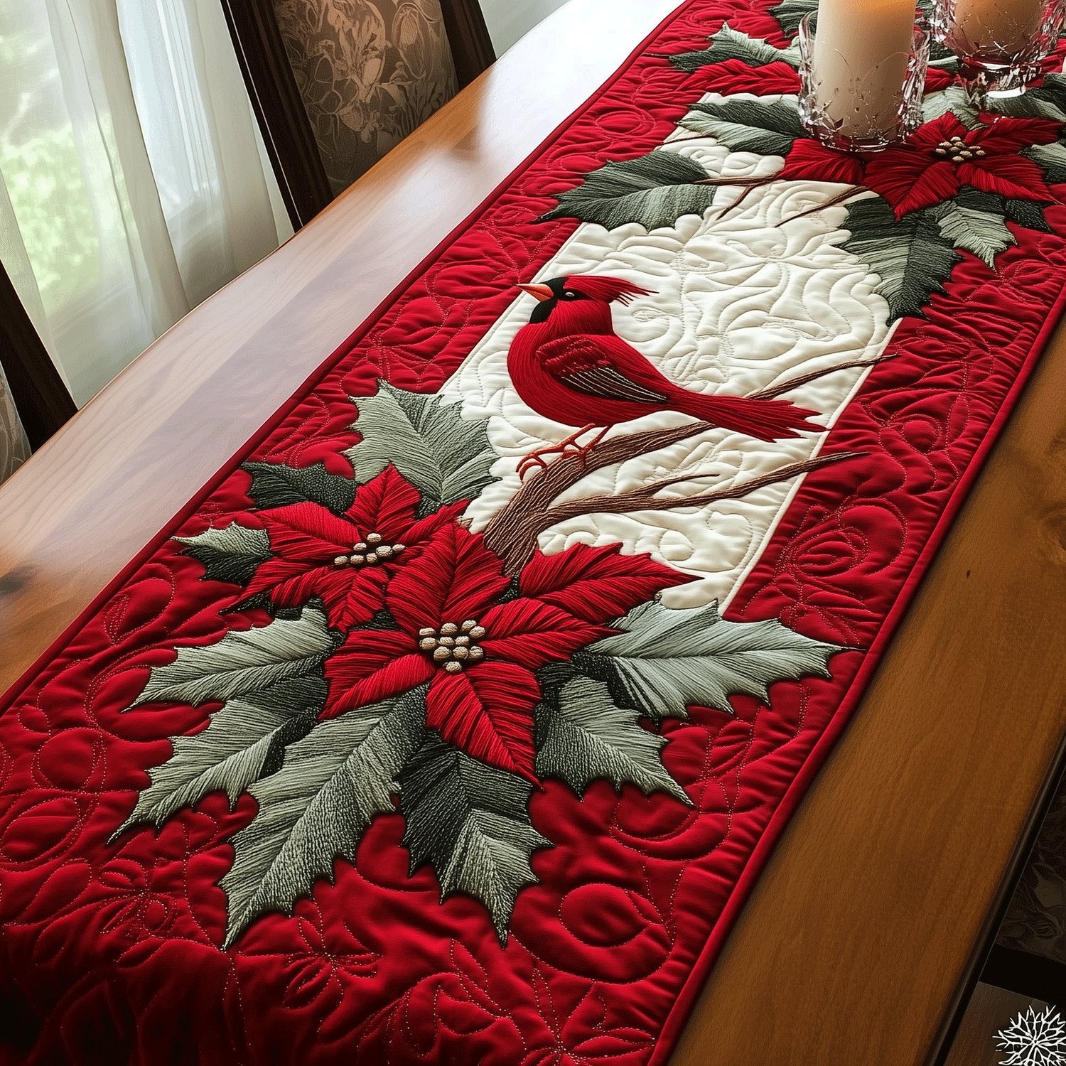 Majestic Cardinals Table Runner