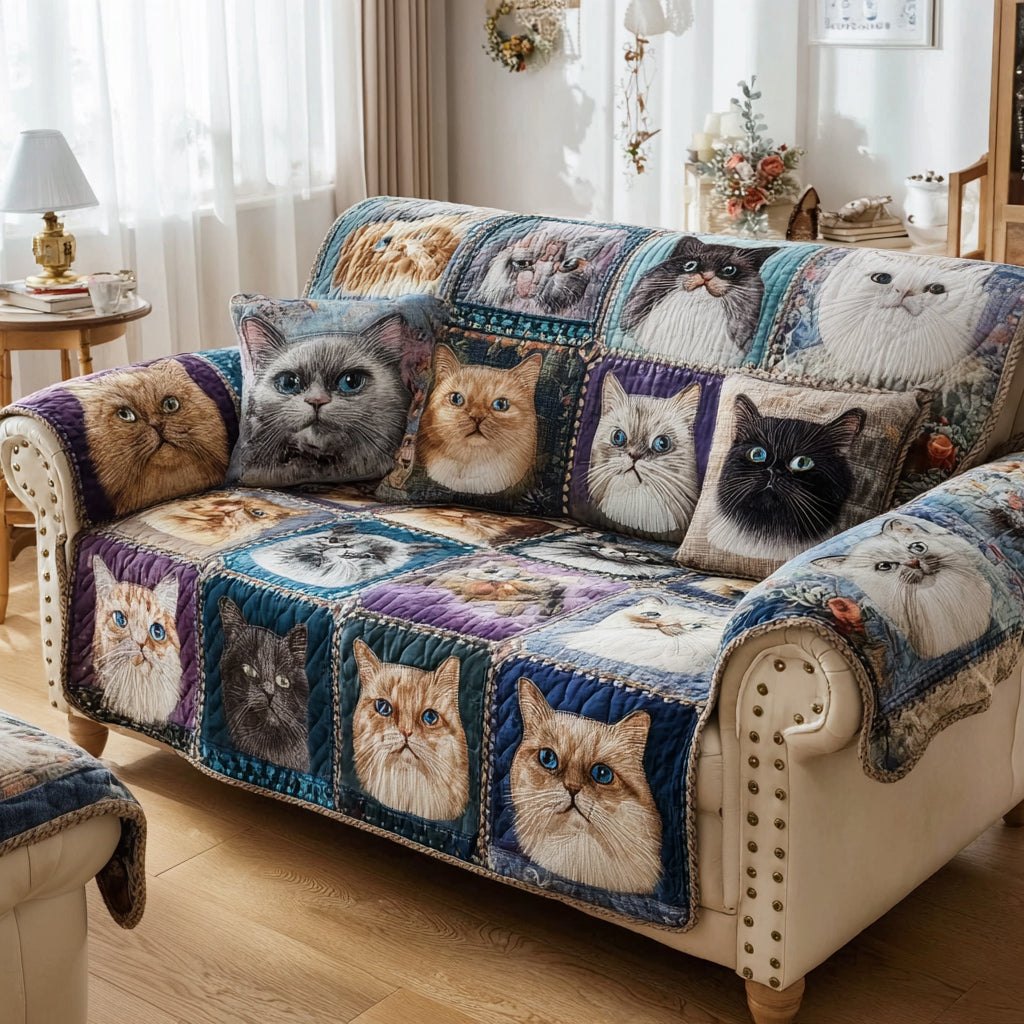 Majestic Cat Portrait Sofa Cover