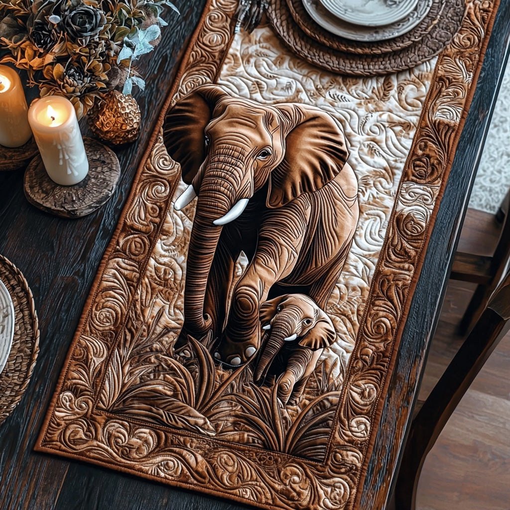 Majestic Elephant Table Runner