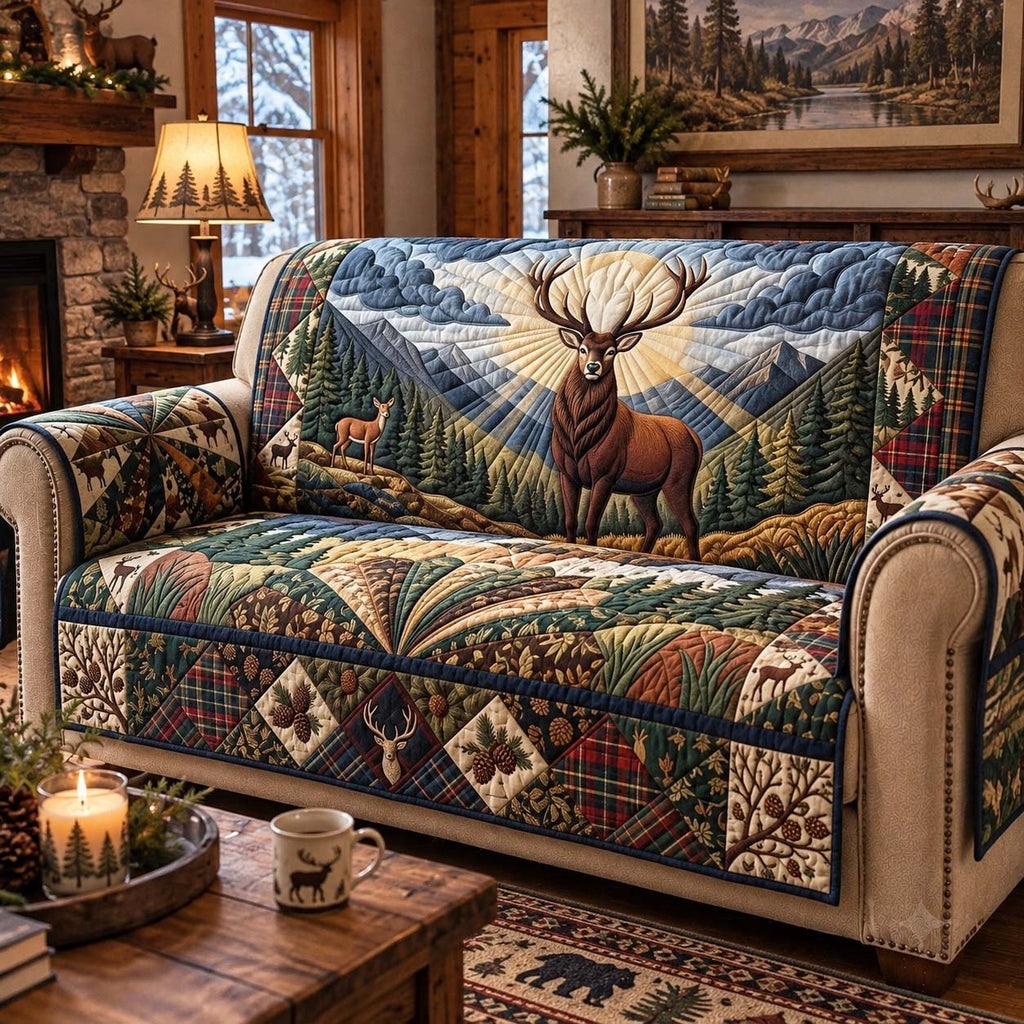 Majestic Forest Buck Sofa Cover