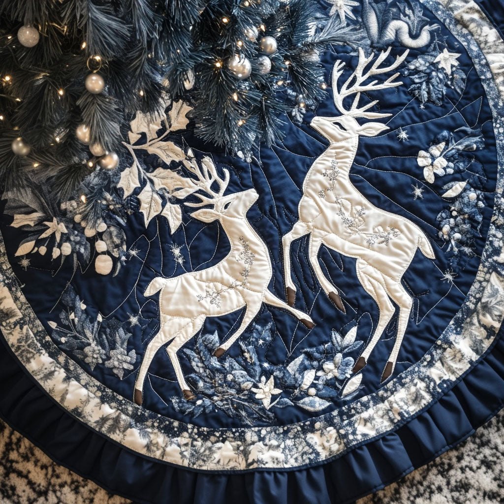 Majestic Reindeer Gala Christmas Tree Skirt