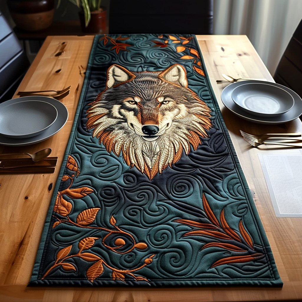 Majestic Wolf Table Runner