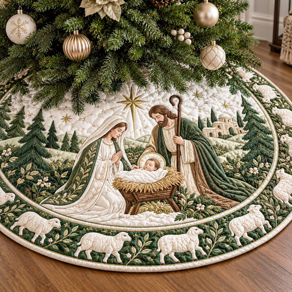 Manger Glow Christmas Tree Skirt
