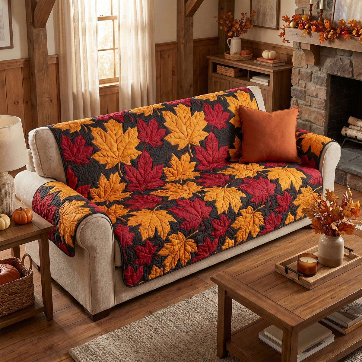 Maple Leaves Sofa Cover