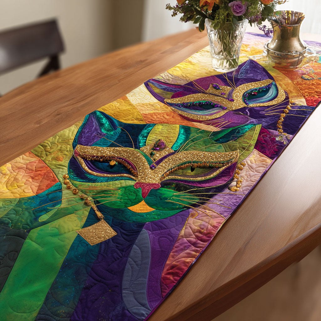 Mardi Cat Table Runner