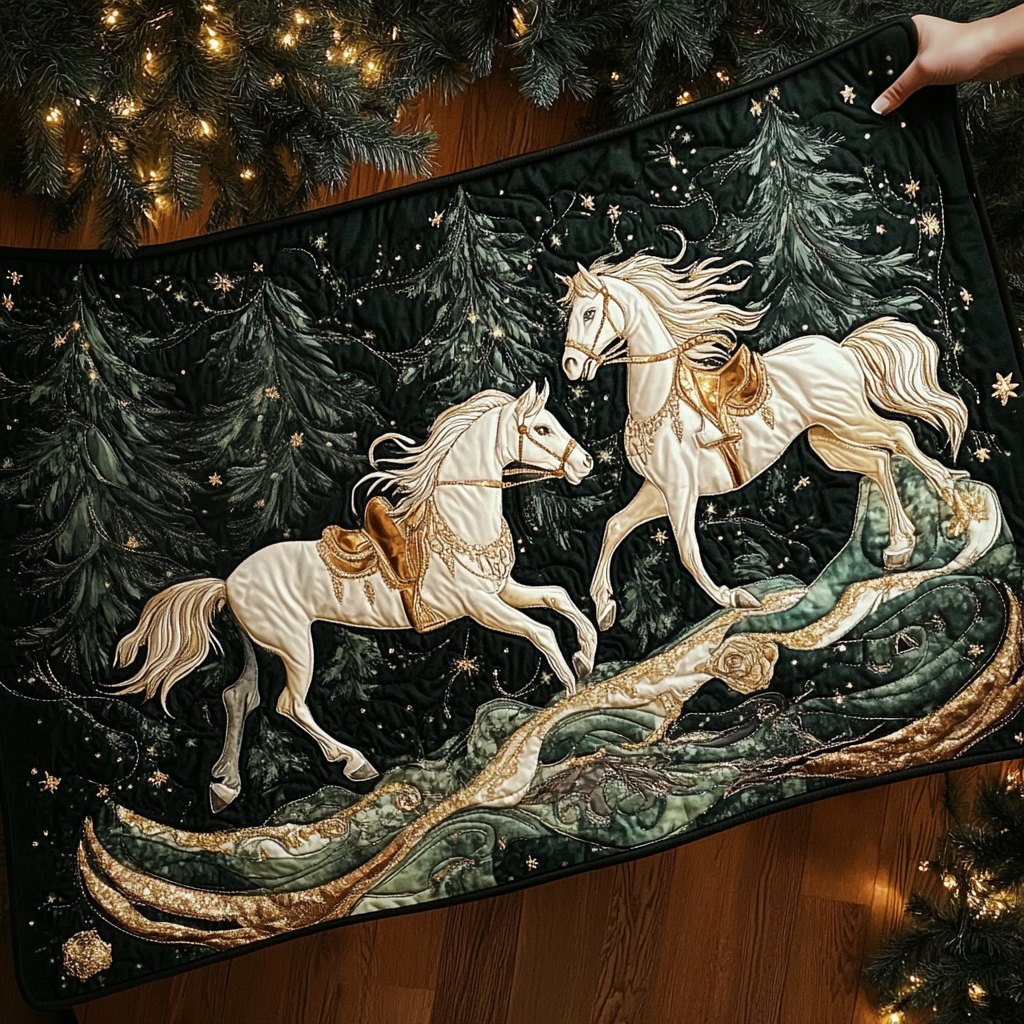 White Horses in the Forest Table Runner