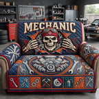 Mechanic Banner Skull Sofa Cover