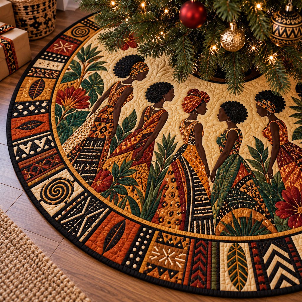 Melanin Garden Christmas Tree Skirt