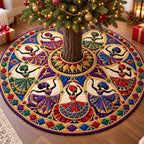 Purple Gown Melanin Queens Christmas Tree Skirt